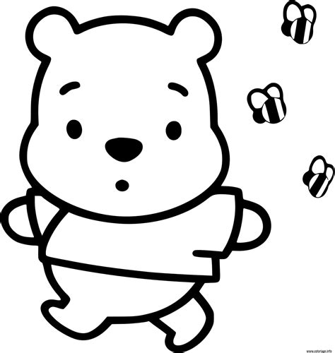 Coloriage Winnie Ourson Enfant Bebe Kawaii Disney Dessin Kawaii Disney