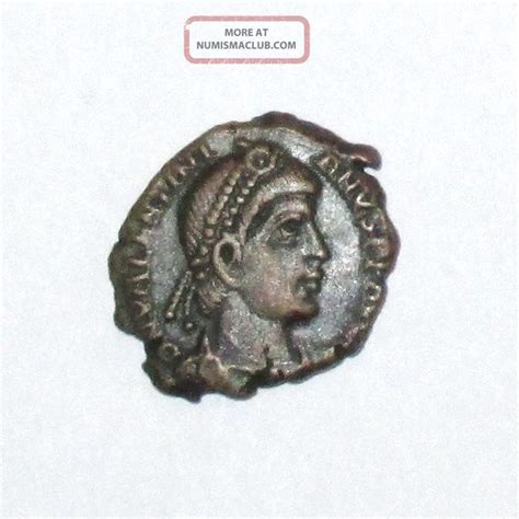 Roman Emperor Valentinian I—ancient Bronze Coin—ad 364 - 375—victory Angel Reverse