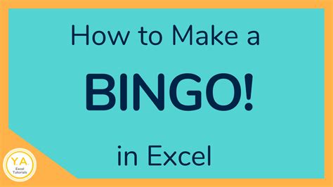 Make Bingo Cards With Words In Excel Video Tutorial