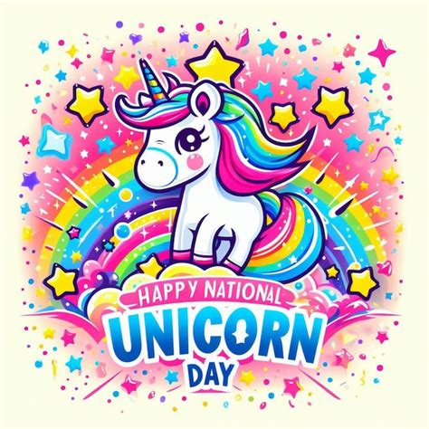 Premium Photo Illustrate Vector National Unicorn Day Post For Social