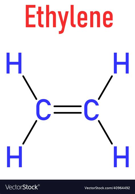Ethylene Or Ethene Molecule Skeletal Formula Vector Image 43 Off