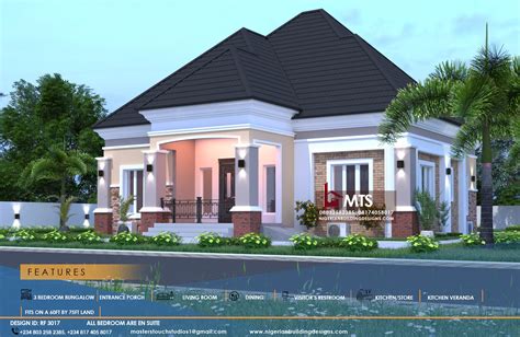 Bedroom Bungalow Rf Nigerian Building Designs