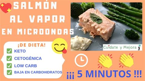 III Receta SALMÓN al VAPOR en MICROONDAS Dieta KETO o CETOGÉNICA