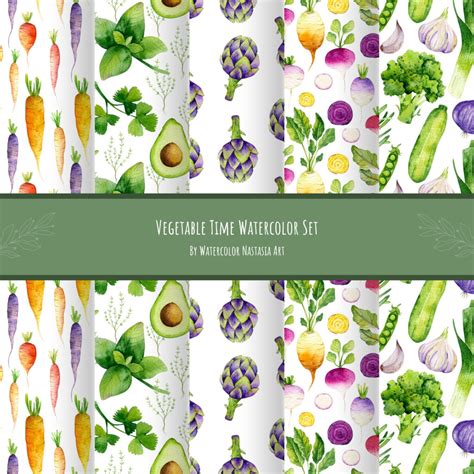 Watercolor Vegetables Fruits Elements Masterbundles