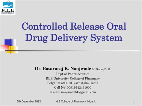 Ppt Controlled Release Oral Drug Delivery System Powerpoint