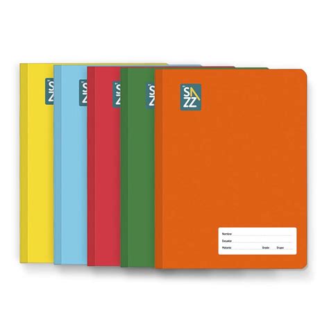 Cuaderno SAZZ Unicolor Cosido Plus Profesional Raya 100 Hojas 5Pack