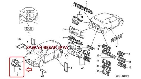 Promo Emblem Logo Lambang Huruf H Depan Honda Civic Genio Estilo Sr