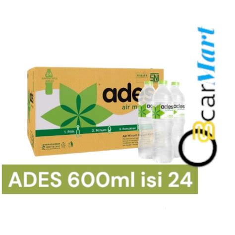 Jual Air Mineral Murah ADES 600ml 1 Dus Isi 24 Botol Shopee Indonesia