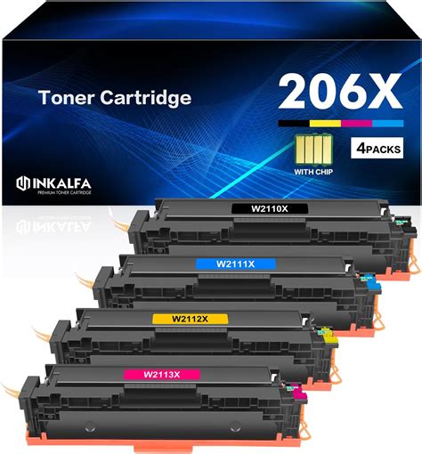 206x 206a Toner Cartridges 4 Pack With Chip High Yield Replacement