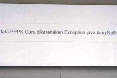 Arti Dan Solusi Gagal Mengambil Data Pppk Guru Dikarenakan Exception