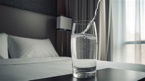 Vaso De Agua Con Agua Medio Llena Sobre La Mesa Concepto De Pensamiento