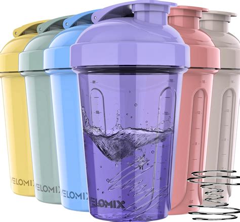 Velomix 6 Pack Protein Shaker Bottles For Protein Mixes 20 Oz Shaker Cups For Protein Shakes