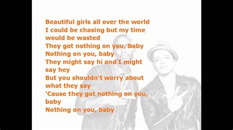 Bob Feat Bruno Mars Nothing On You Lyrics Youtube