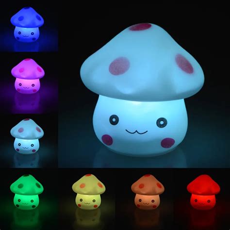 Novelty Mushroom Fungus Night Light LED 7 Color Changing Cute Plastic