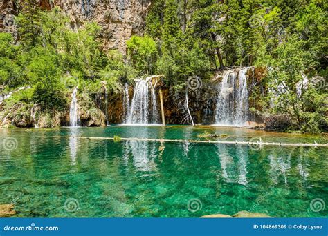 Hanging Lake Waterfall, Colorado, USA Stock Image - Image of park ...