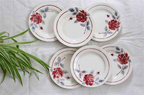 Set de 6 assiettes à dessert Moulin des Loups vintage français