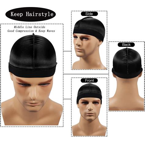 3 1 Wave Caps Silky Durags Pack For Men Good Compression Satin Doo