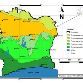 Study area defining the main vegetation types. | Download Scientific ...