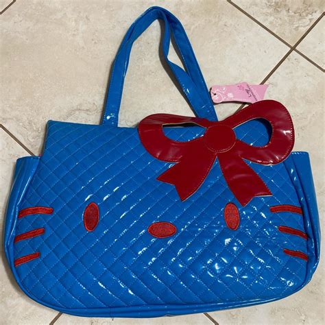 Hello Kitty Tote Shoulder Bag Color: blue & red... - Depop