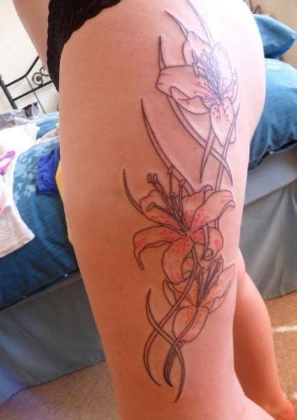 New Flowers Tattoo Thigh Lily 39 Ideas Leg Tattoos Thigh Tattoo Thigh Tattoos Women