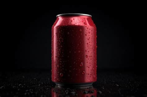 Premium Photo A Red Can Of Soda With Water Droplets On The Top