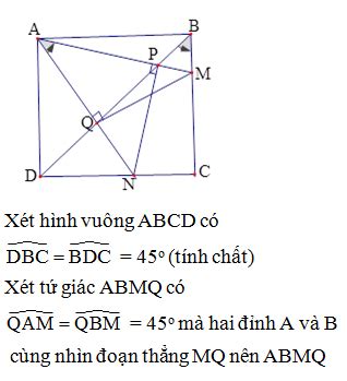 Trên các cạnh BC CD của hình vuông ABCD ta lần lượt lấy các điểm M N