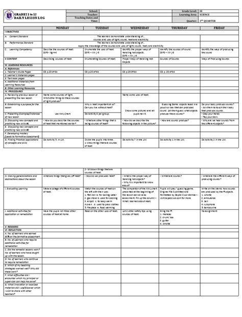 Dll Science 3 Q3 W6 Pdf Learning Cognition