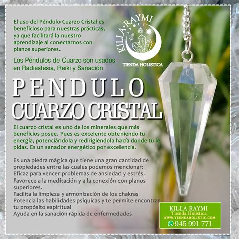 Pendulo Cuarzo Cristal Facetado Killa Raymi