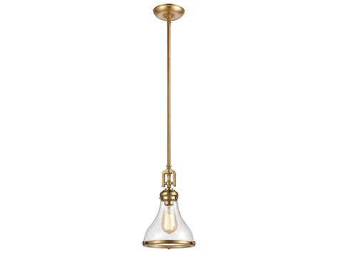 Elk Home Rutherford 1 Light Satin Brass Glass Bell Linear Mini Pendant Ek573701