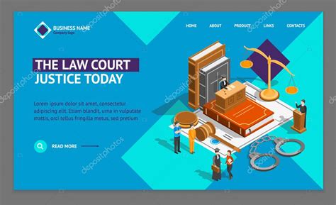 Ley Justicia Composición Concepto Landing Web Page Plantilla Vista