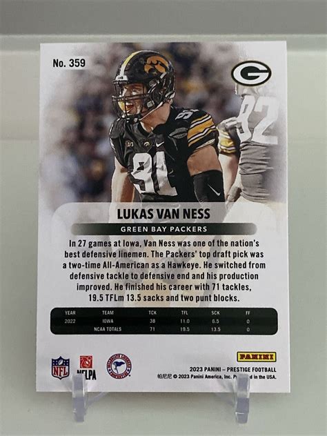 Panini Prestige Rookies Lukas Van Ness Rc Green Bay Packers