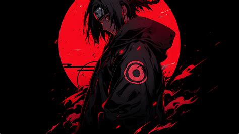 Naruto Itachi Uchiha & Moon Desktop Wallpaper - Naruto Wallpaper