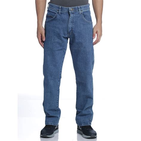 Wrangler Wrangler Mens Performance Series Relaxed Fit Denim Jeans Light Stone Light Stone