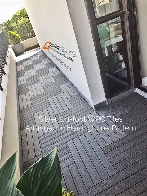 Herringbone Pattern To 2 By 1 Foot Composite Wood Plastic Composite