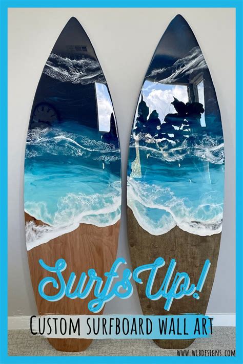 6 Surfboard Beach Resin Wall Art Coastal Décor For Surf Lovers