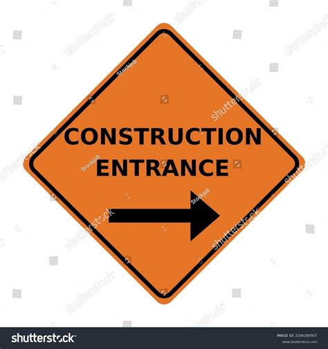 Construction Site Entrance Sign Vector Illustration Stock Vector (Royalty Free) 2206280907 ...