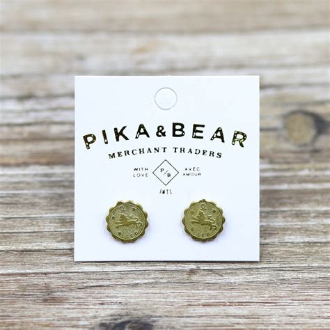 What S Your Sign Leo Zodiac Stud Earrings By Pika Bear RAM Shop