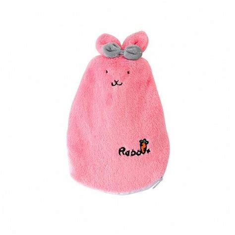 Bouillotte Rouge Bouteille Eau Chaude En Peluche Avec Lapin De Dessin