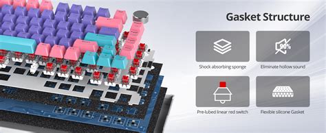 Amazon Guffercty Kred Gasket Mounted Gaming Keyboard Hot Swappable Key Rgb Backlit