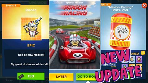 Minion Rush NEW UPDATE MINION RACING Special Mission And Racer Costume