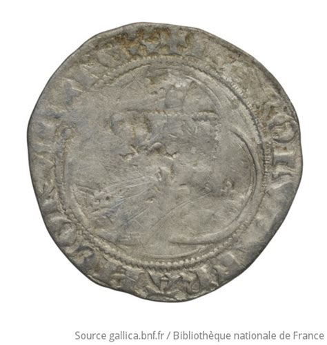 Monnaie France Charles VII blanc à la couronne 4e émission