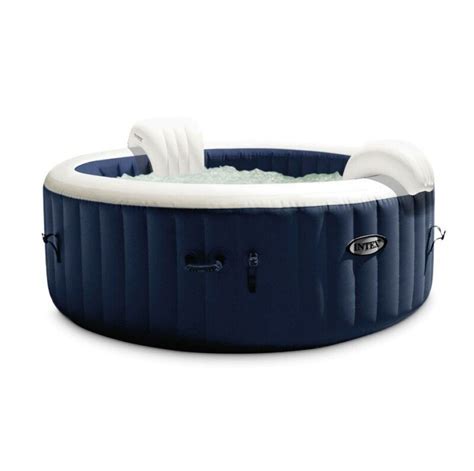 Intex Purespa Plus Person Portable Inflatable Hot Tub Jet Spa With Cover Navy For Sale From