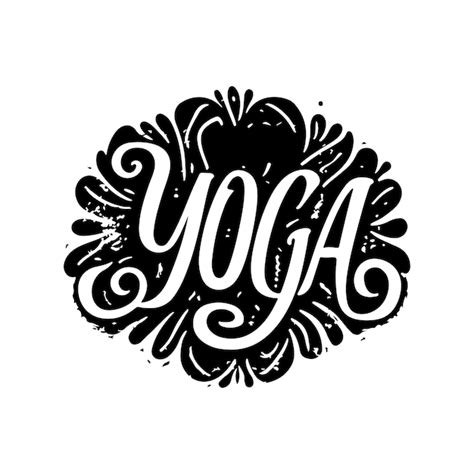 Eslogan de yoga letras caligrafía logotipo camiseta ilustración