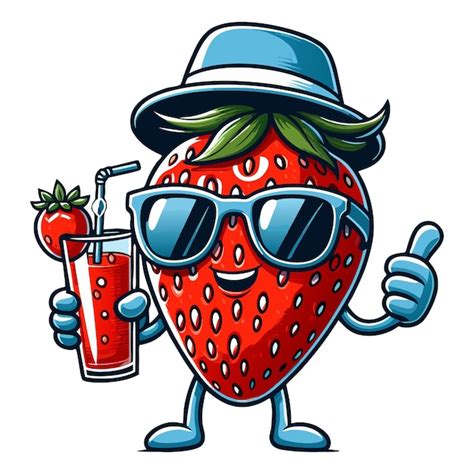 Strawberry Cartoon Character Clipart Vector Premium Ai Generated Vector