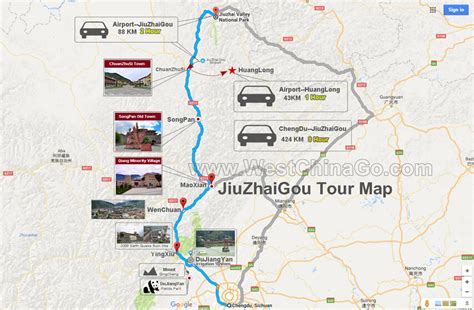 JiuZhaiGou Tourist Map - China ChengDu Tours, Chengdu Panda Volunteer ...