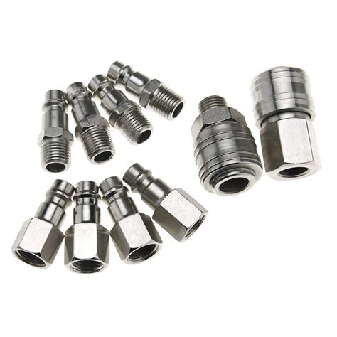 10 Pcs Euro Hose Fitting Male Female Quick Release Air Hose Couplings Fitting 1 4 Inch Bsp