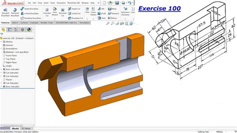 Solidworks Tutorial For Beginners Exercise 100 Youtube