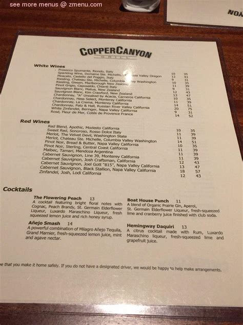 Online Menu Of Copper Canyon Grill Restaurant Hanover Maryland 21076 Zmenu