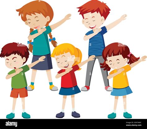 Dab Dance Move Group Stock Vector Images Alamy