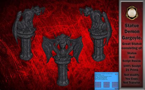 Second Life Marketplace Statue Demon Gargoyle